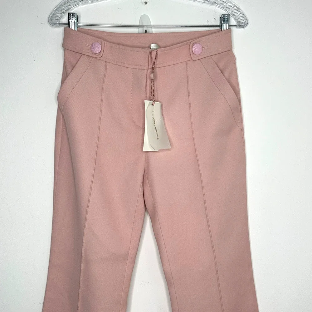LoveShackFancy Women's Costella Pants Size 0, Color Pale Rose NWT $495 flawed - Picture 9 of 13